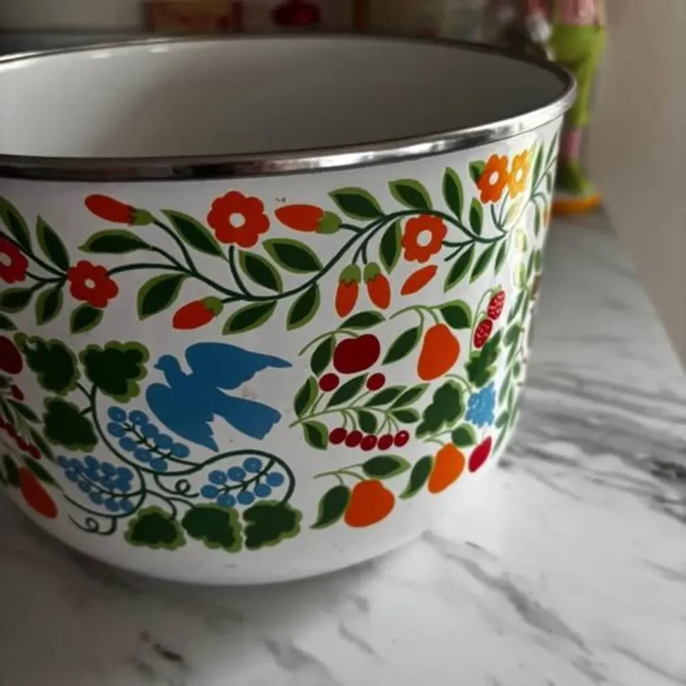 Vtg Kobe Kitchen Mixing Bowl Planter maximalist Dutch folk kitschy cottage - Picture 4 of 7